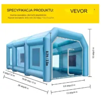 Nadmuchiwany namiot lakierniczy kabina  8 x 4 x 3 m +dmuchawa