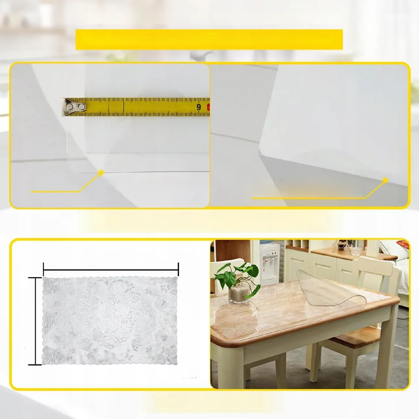 Mata ochronna na biurko/stół 102x183 cm, 1,5 mm, przezroczysta, wodoodporna - obrazek 4