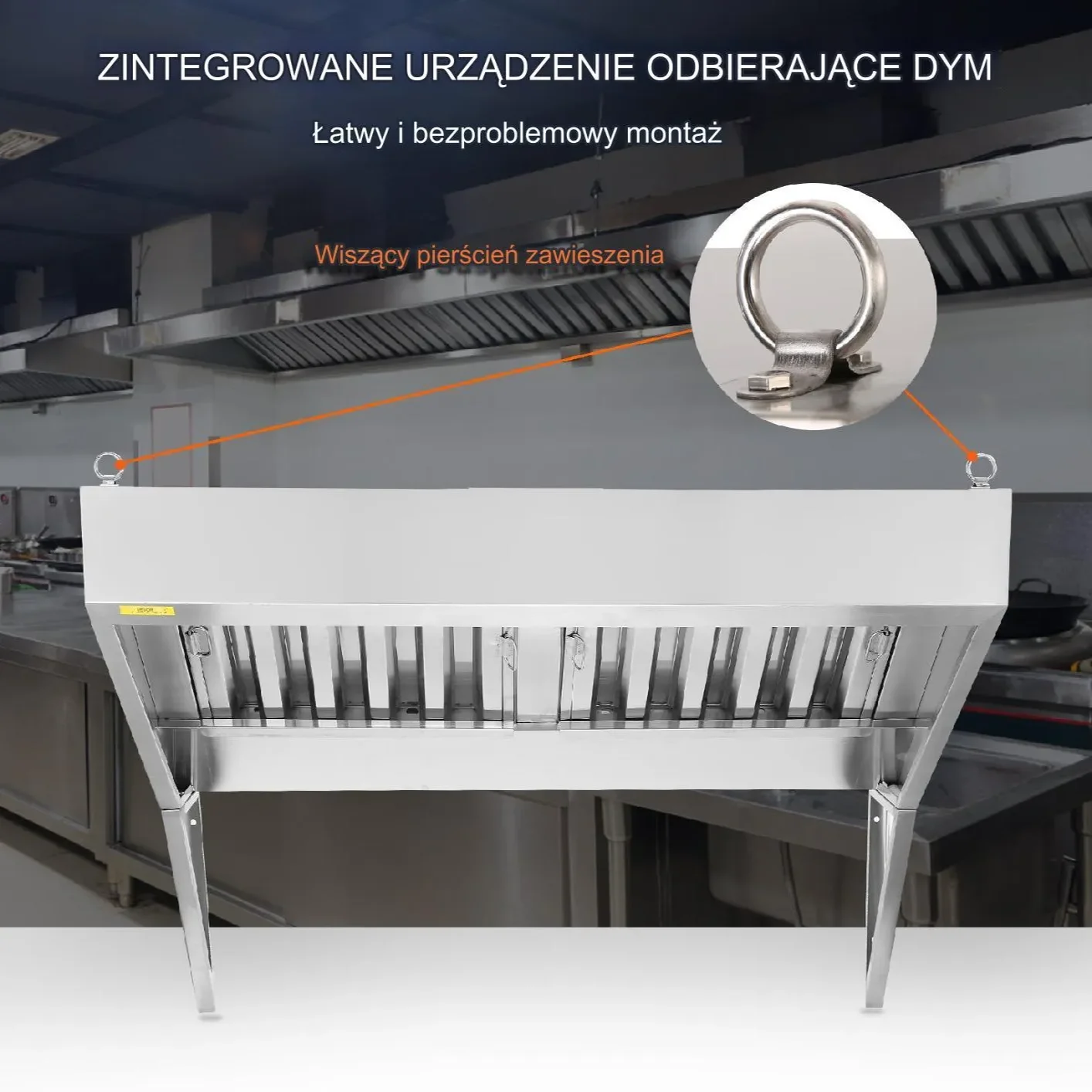 Okap Gastronomiczny Wyciąg pochłaniacz 240x76x90 cm - obrazek 3