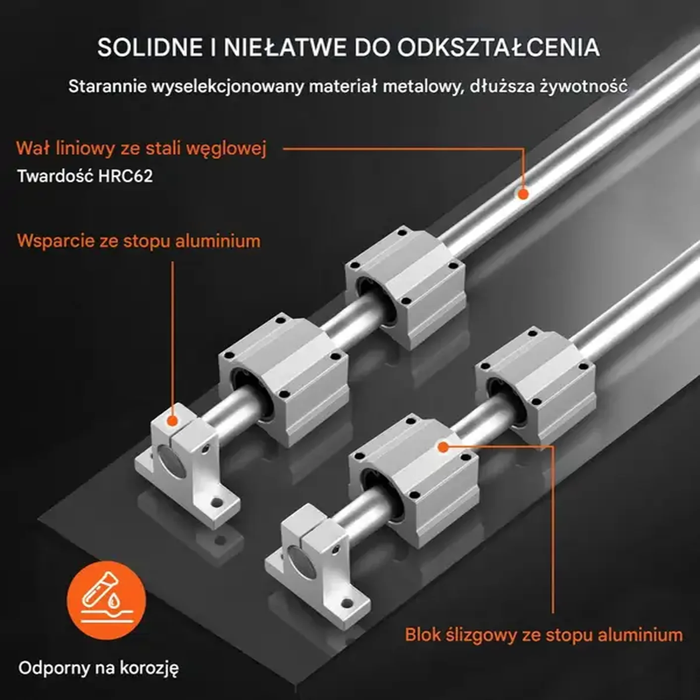 Zestaw prowadnic liniowych Prowadnica liniowa Szyna 2x100 cm - obrazek 6