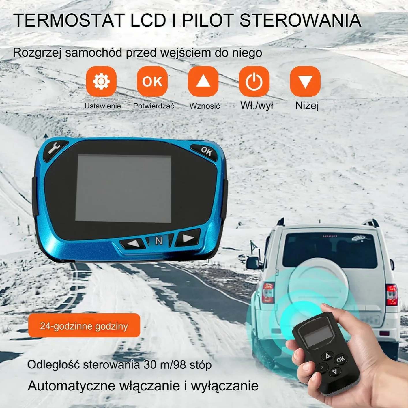 Nagrzewnica diesel 8kW postojowa samochodowa LCD podgrzewacz - obrazek 3
