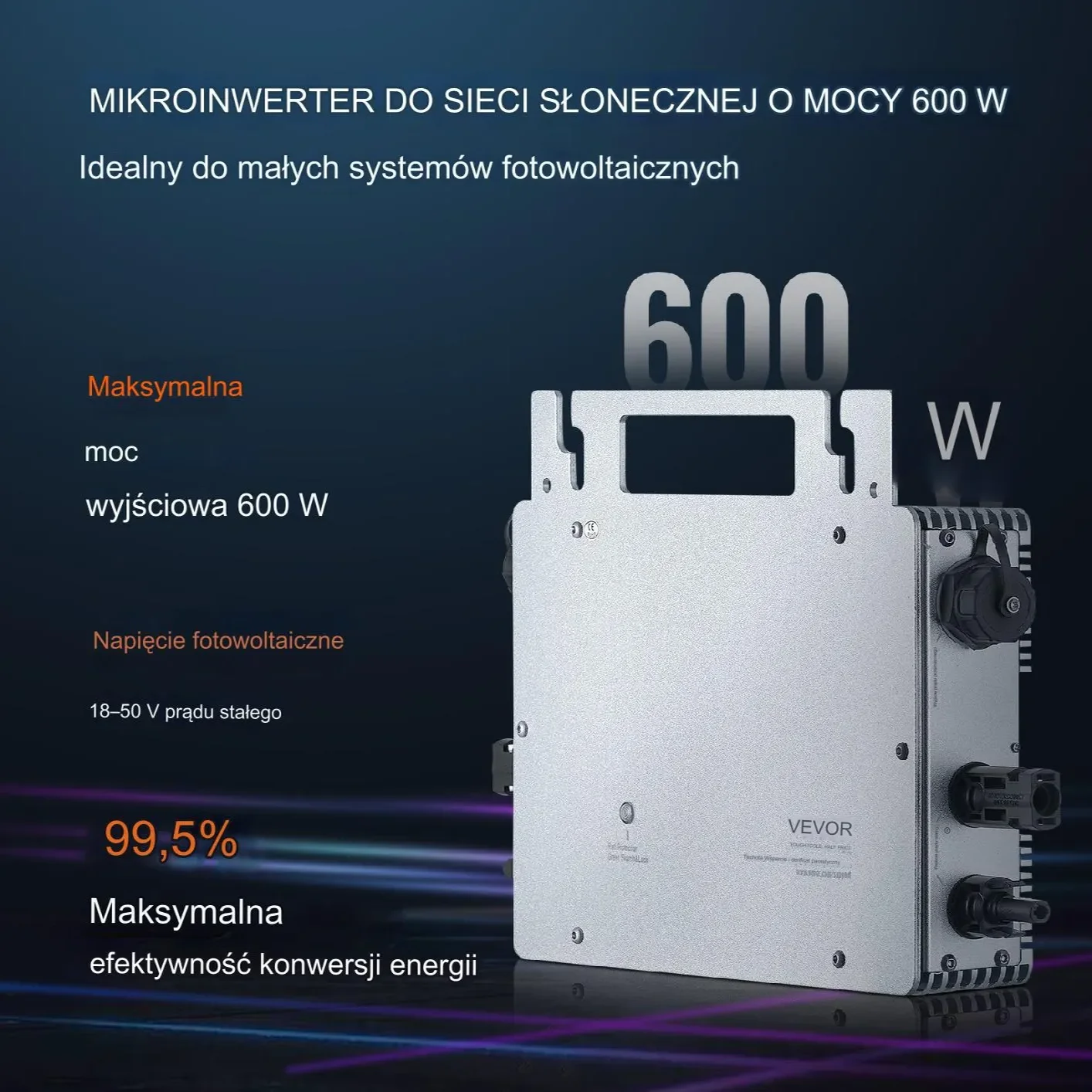 Przetwornica solarna inwerter solarny falownik 600 W - obrazek 2