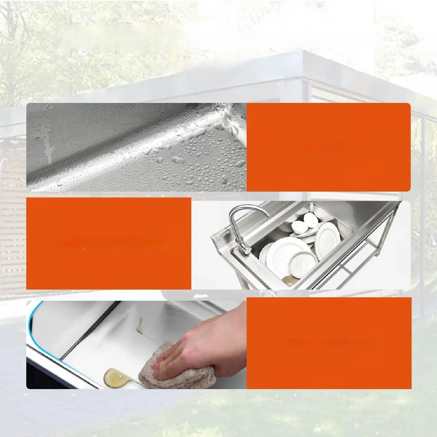 Zlewozmywak zlew stojący nierdzewny 120x50x95 cm blat roboczy gastronomia - obrazek 3