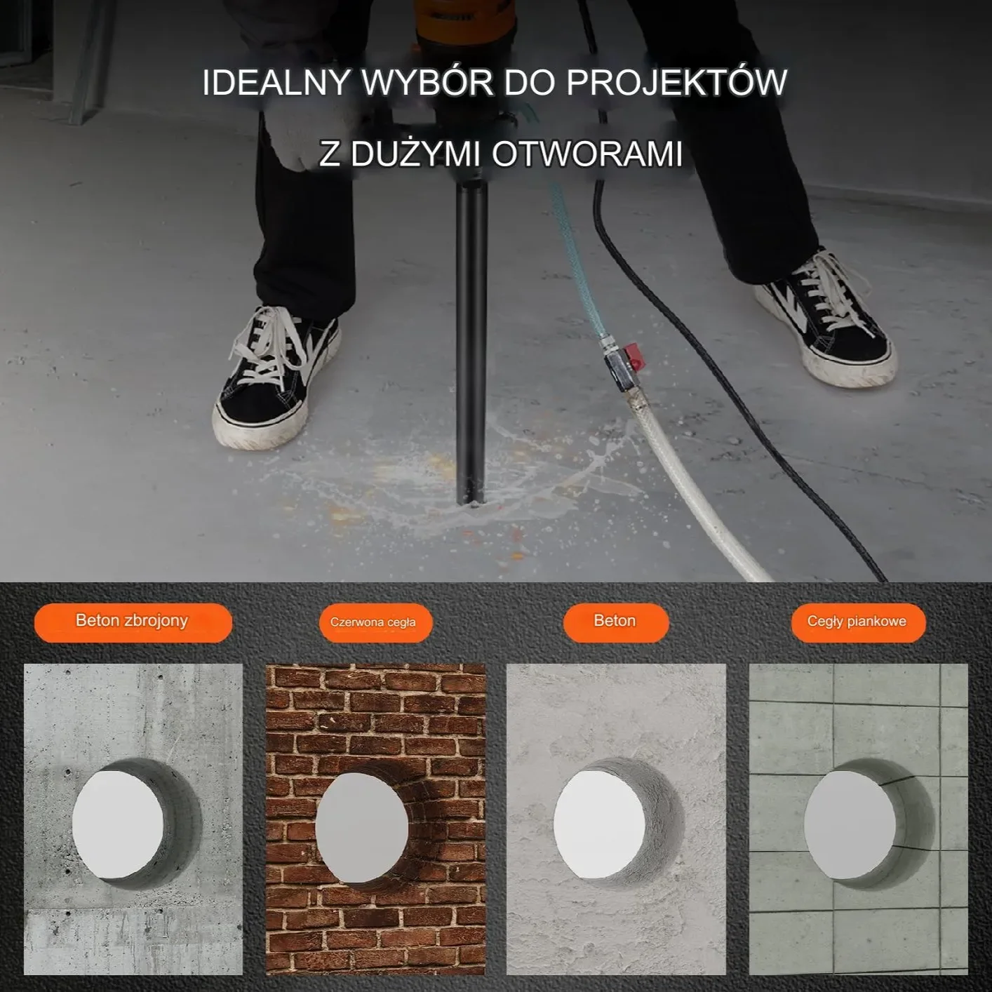 Diamentowe Wiertło Rdzeniowe do WIercenia na Mokro 32 x 355 mm - obrazek 3