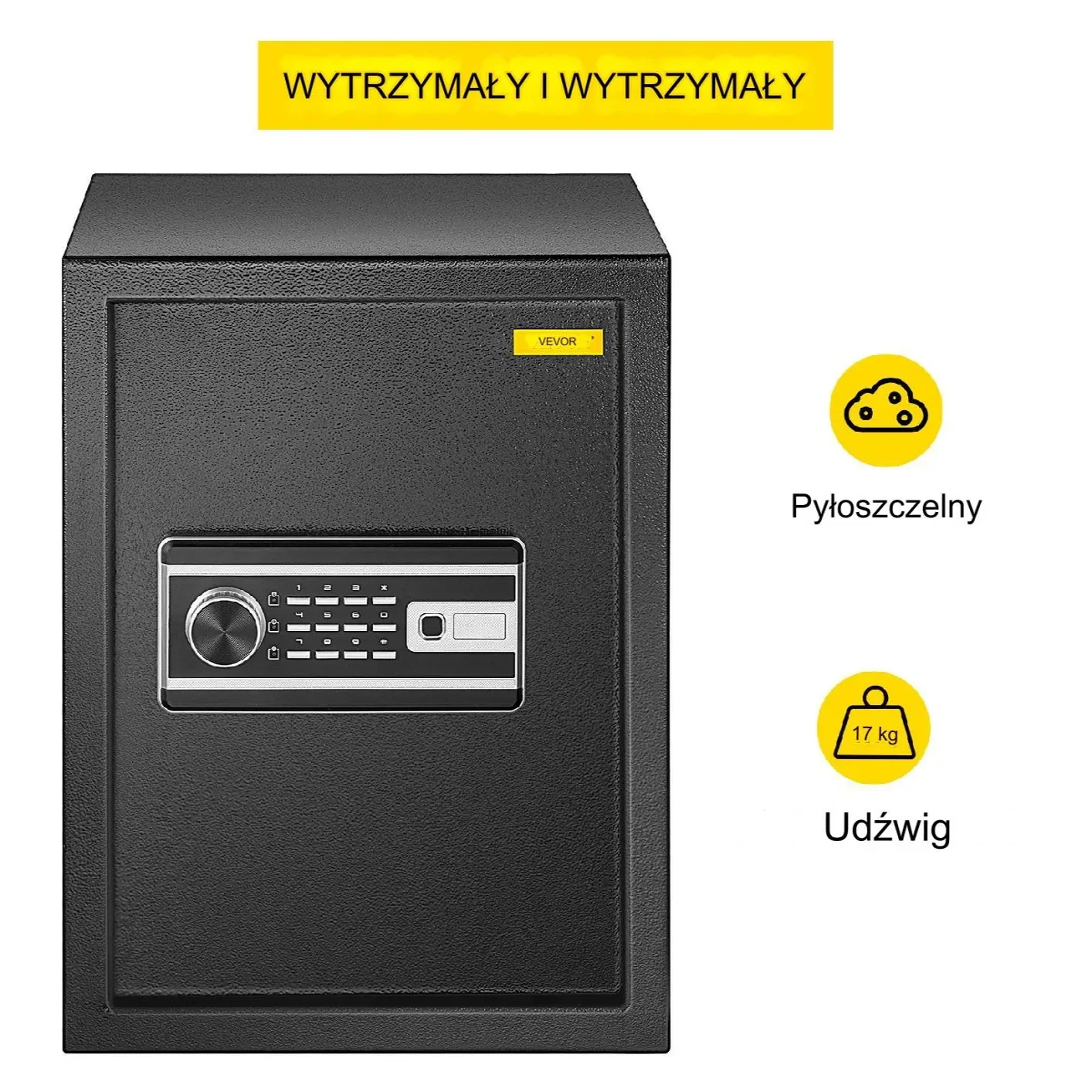 Sejf Domowy Skrytka Kasetka na Klucz Mocny Solidny 60 l - obrazek 3