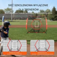 Siatka treningowa baseball softball 2,1 x 2,1 m przenośna z strefą uderzeń