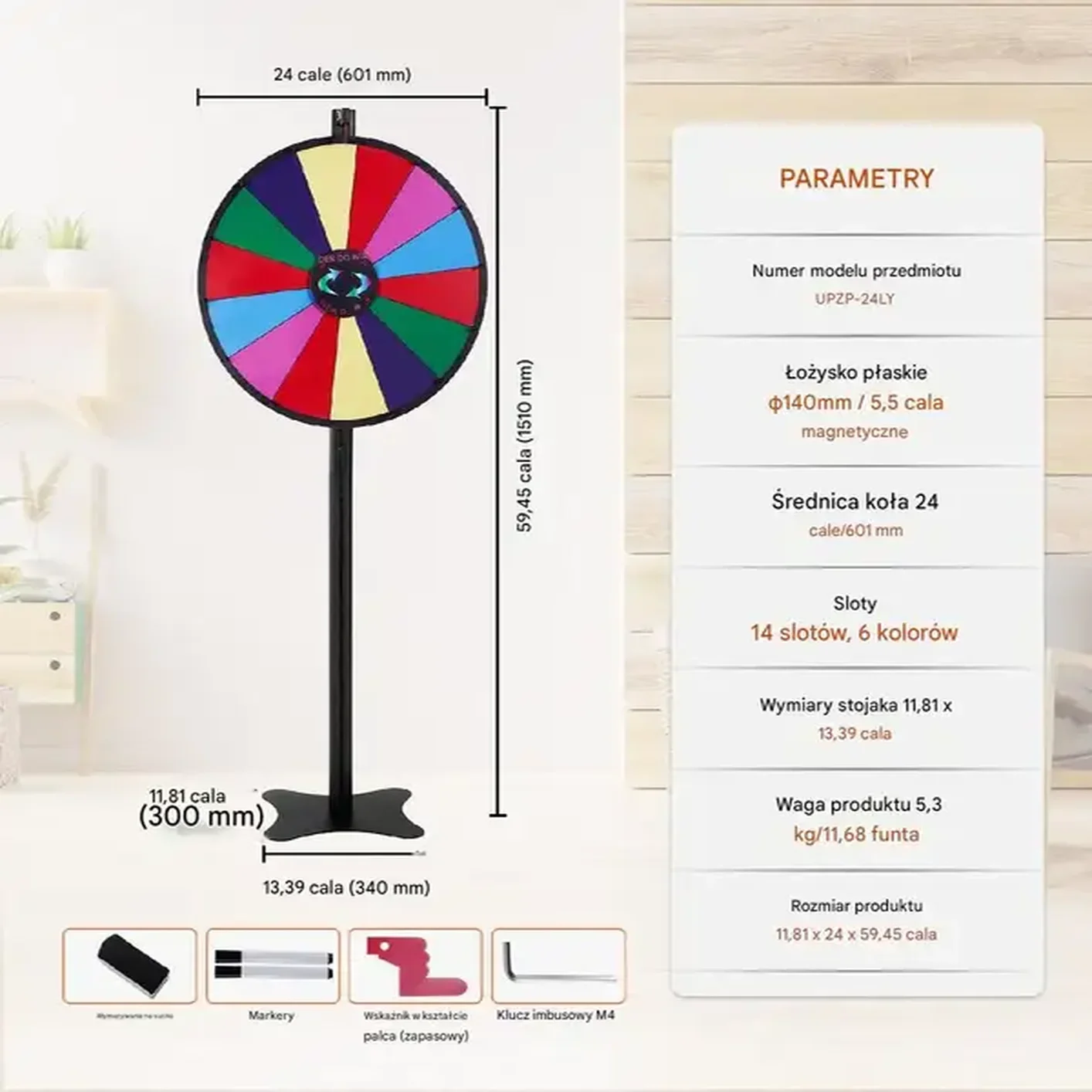 Koło fortuny nagród gra ścieralne loteria 60x151 cm - obrazek 2