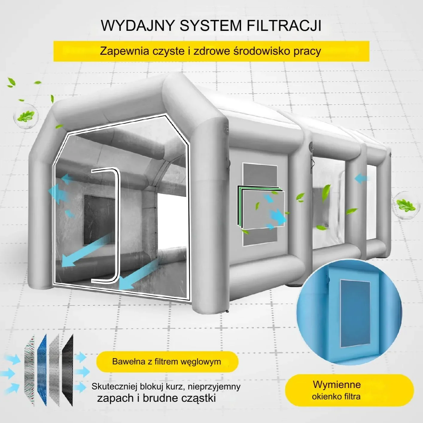 Nadmuchiwany namiot lakierniczy kabina 12x5x4 m - obrazek 3
