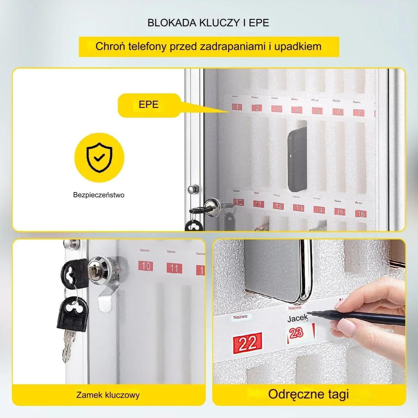 Szafka do przechowywania telefonów sejf na telefony - obrazek 4