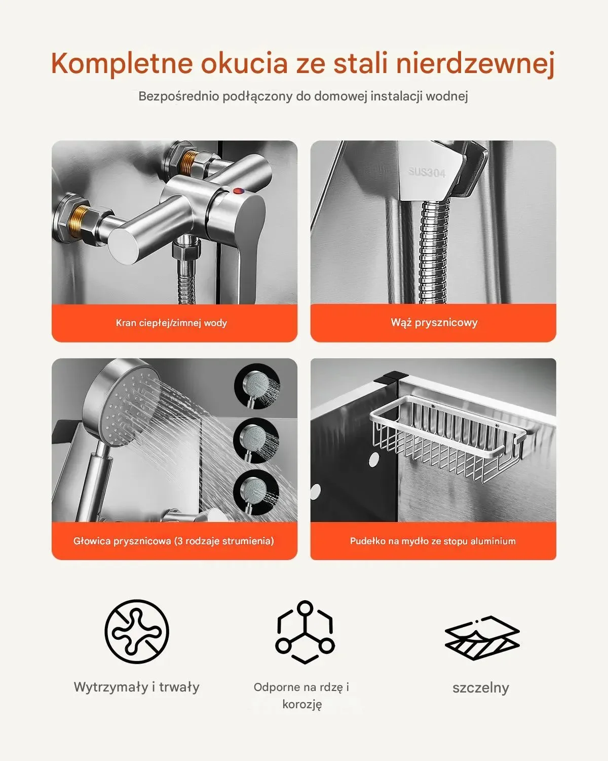 Wanna groomerska 127 cm stal nierdzewna rampa filtr prysznic drzwi prawe - obrazek 5