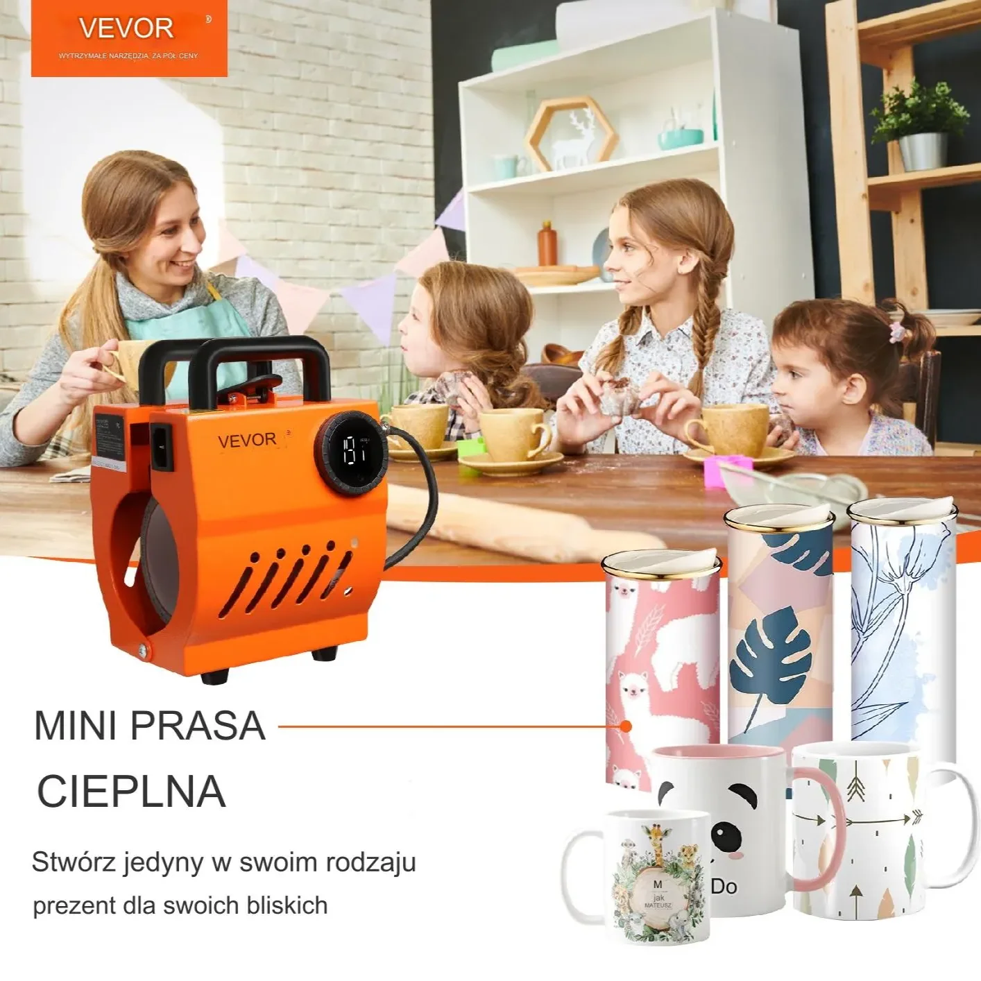 Prasa do sublimacji kubków 350W z rękawicami – komplet do druku 8,7cm - obrazek 9