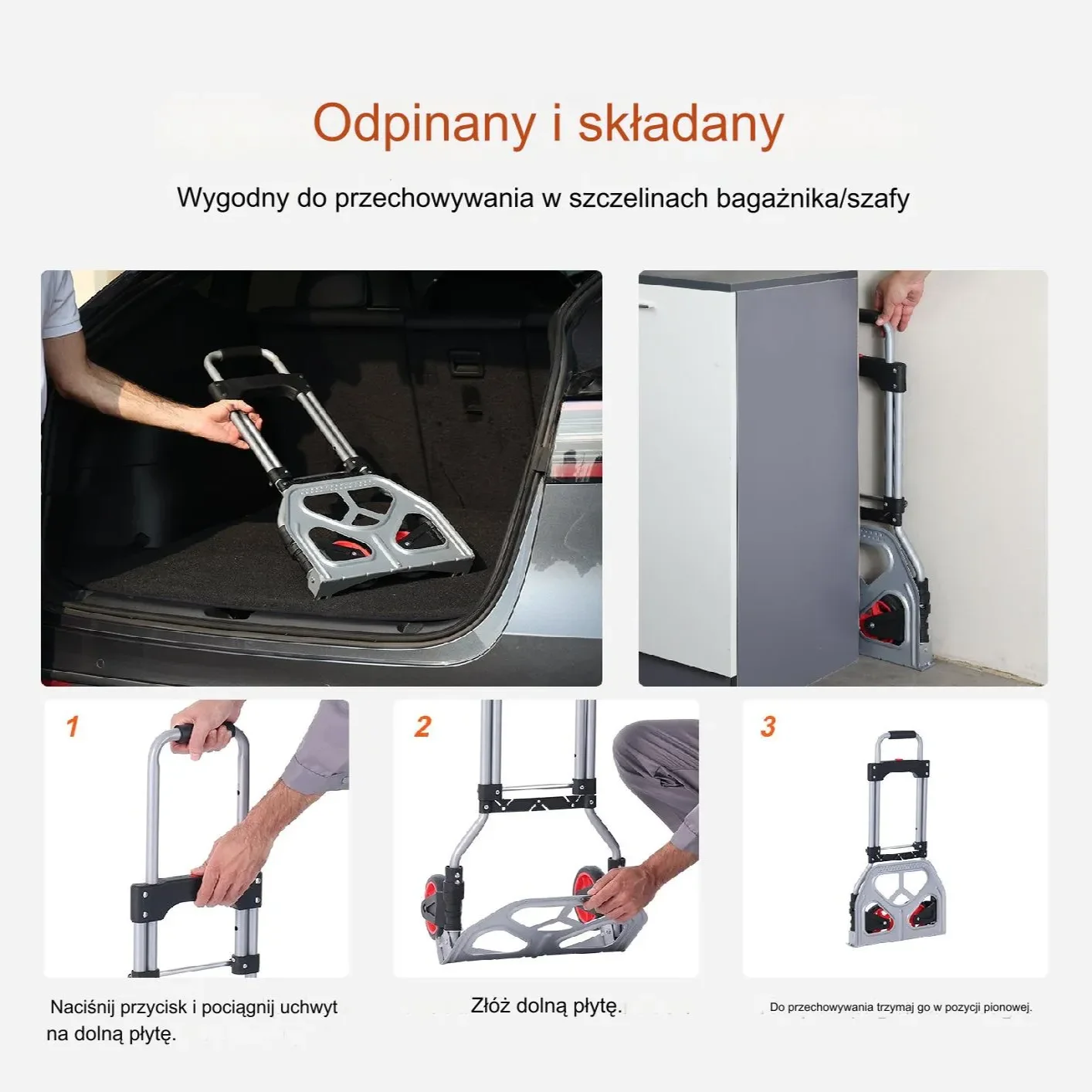 Wózek transportowy magazynowy składany aluminiowy 80 kg - obrazek 10