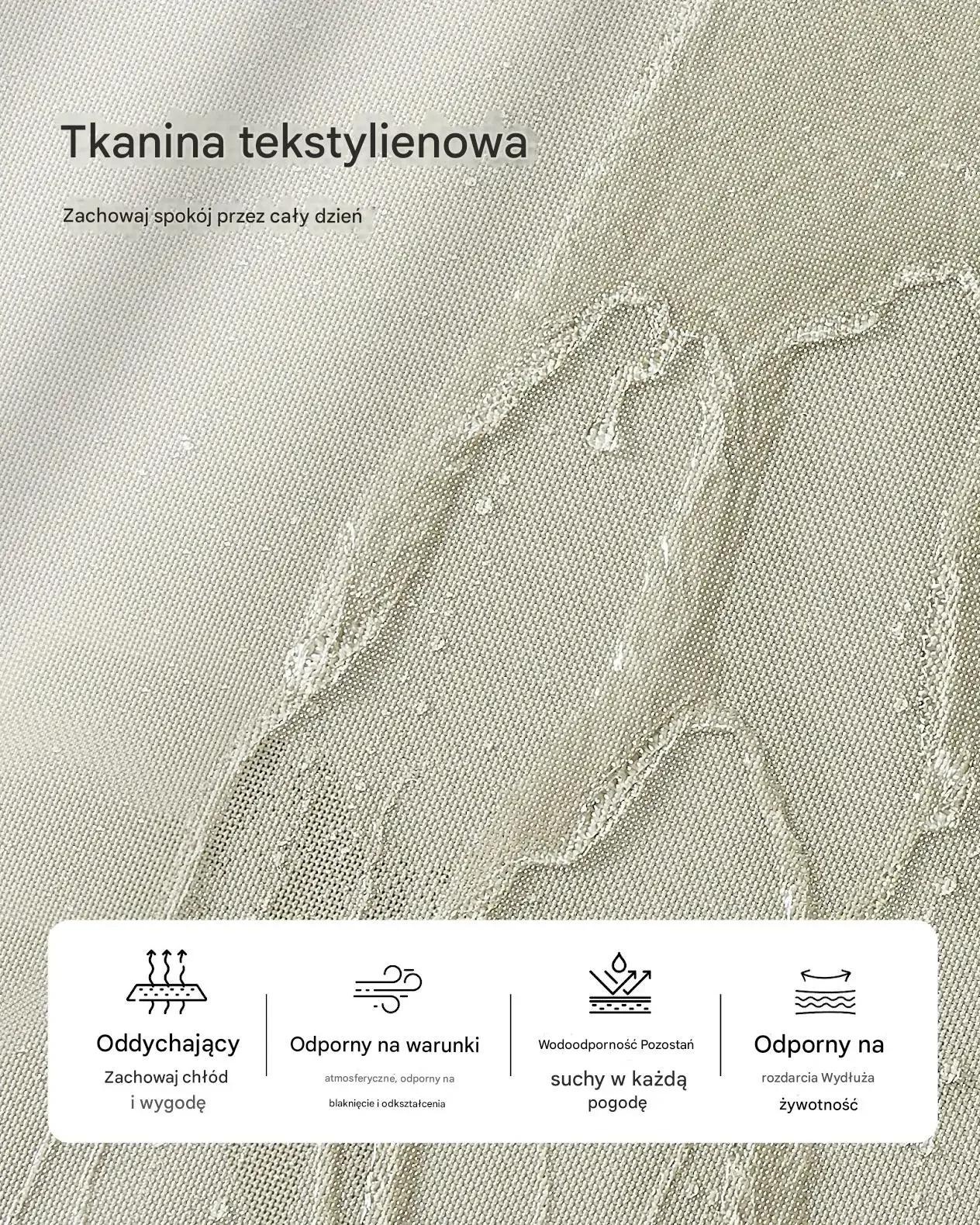 Leżak ogrodowy beżowy regulowany składany aluminiowy 5 pozycji taras ogród - obrazek 2