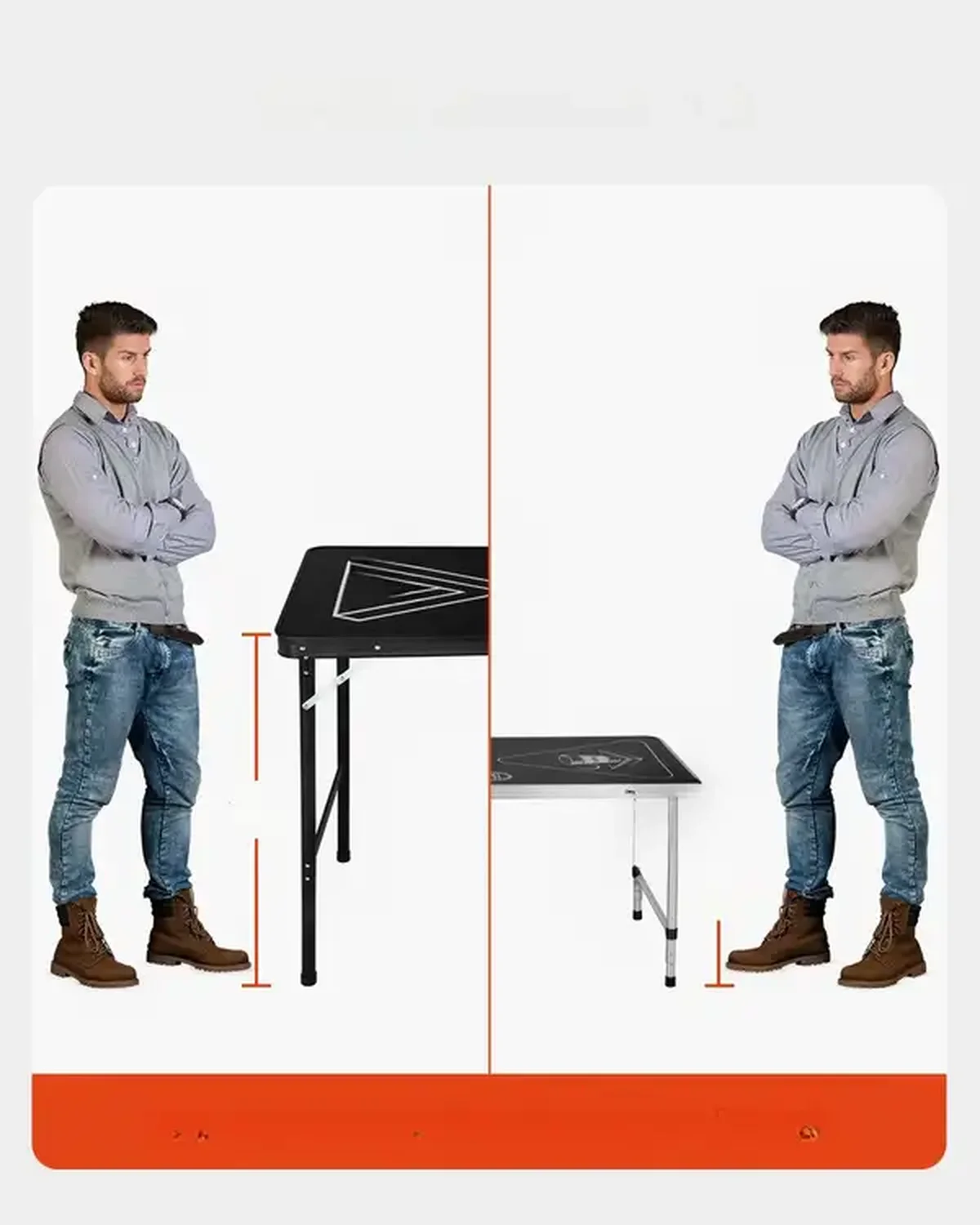 Stół do beer ponga z regulacją wysokości składany gra towarzyska czarny - obrazek 2