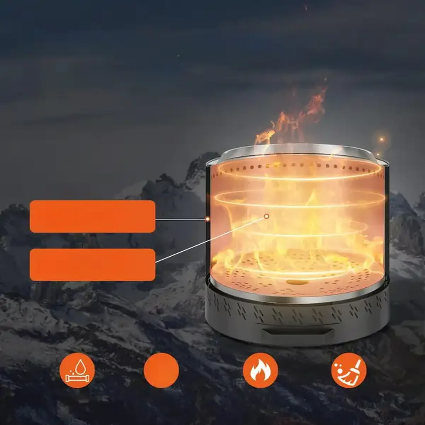 Biokominek kominek wolnostojący na taras stół ogrodowy stojący 40 cm - obrazek 6