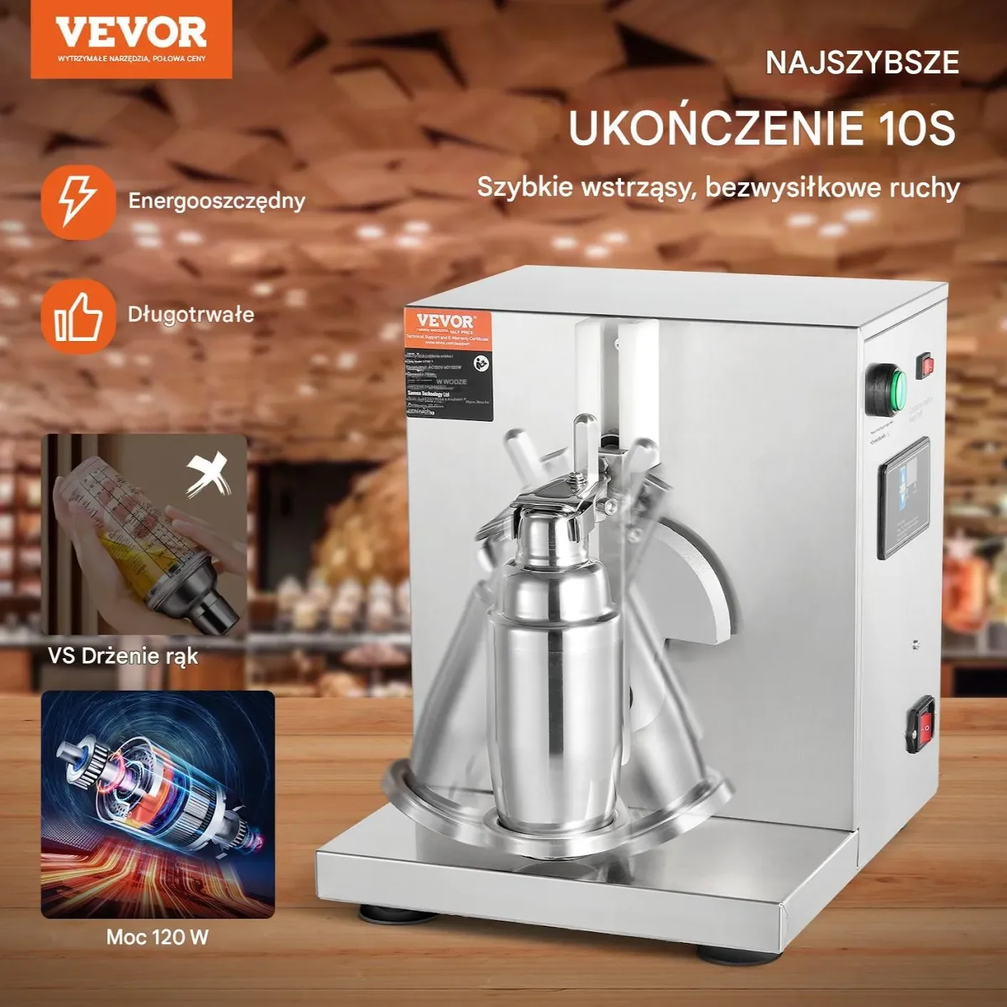 Elektryczny Shaker do Koktajli i Herbaty Bąbelkowej 120W - obrazek 6