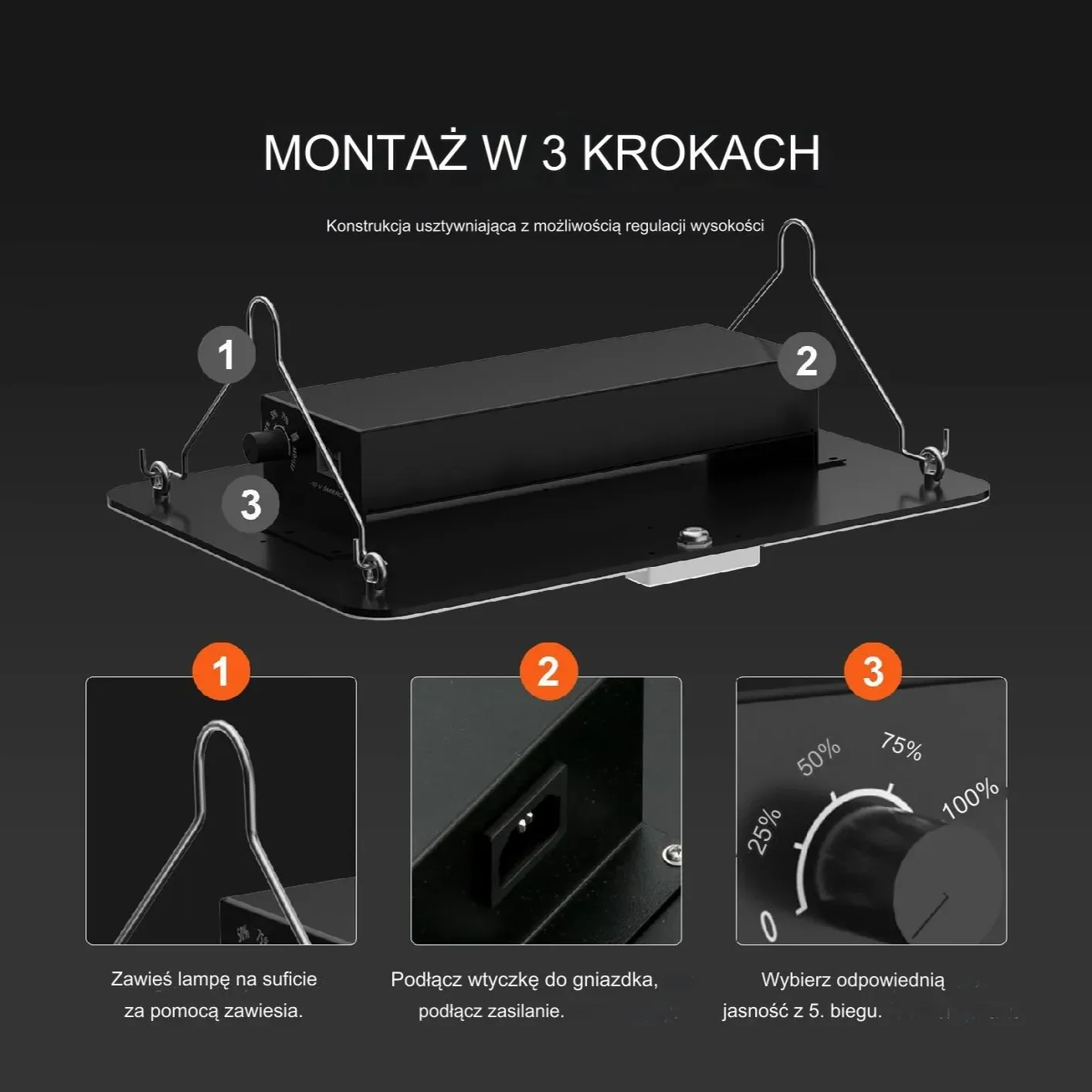 Lampa do wzrostu uprawy roślin panel led 300W - obrazek 4