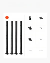 Słupki balustrady linowej 91 cm stal nierdzewna, otwory montażowe, czarne