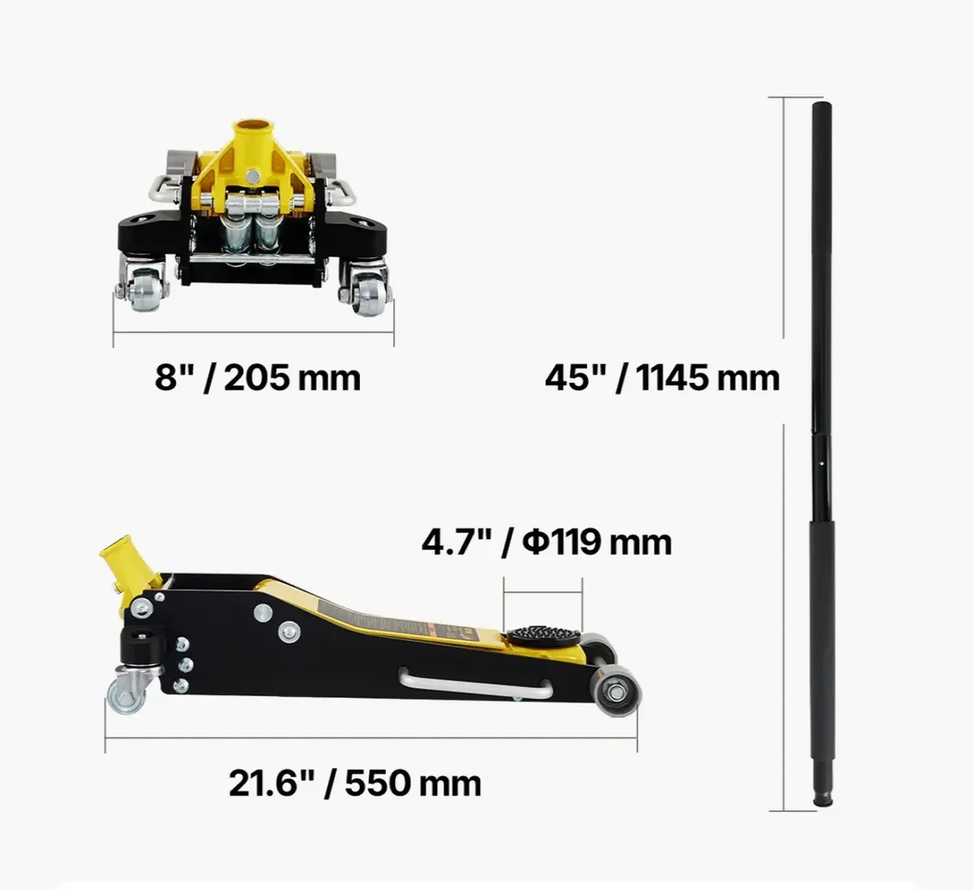 Podnośnik samochodowy hydrauliczny niskoprofilowy lewarek żaba 2.5 T - obrazek 2
