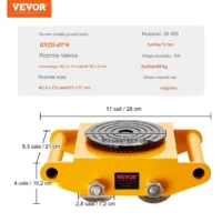 Wózki Rolki Transportowe do Ciężkich Ładunków – 4 Sztuki