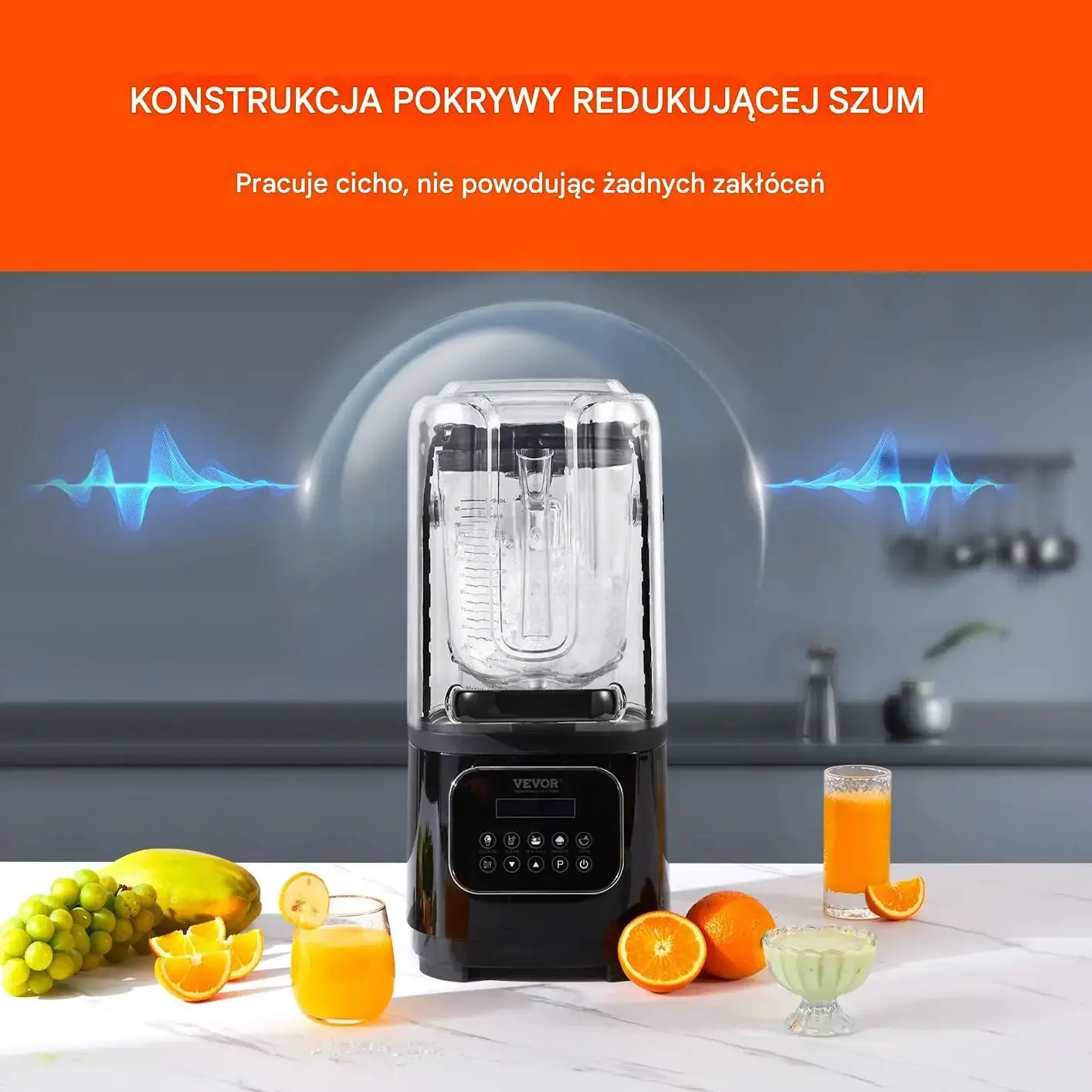 Blender gastronomiczny kielichowy 2l 9 biegów stalowy koktajle lód - obrazek 2