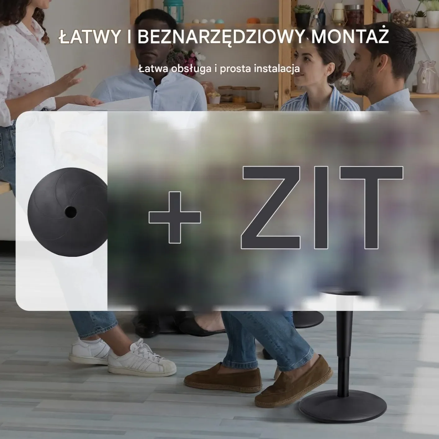 Krzesło aktywne regulowane 55-72 cm, obrotowe, czarne, nośność 120 kg ADHD - obrazek 2