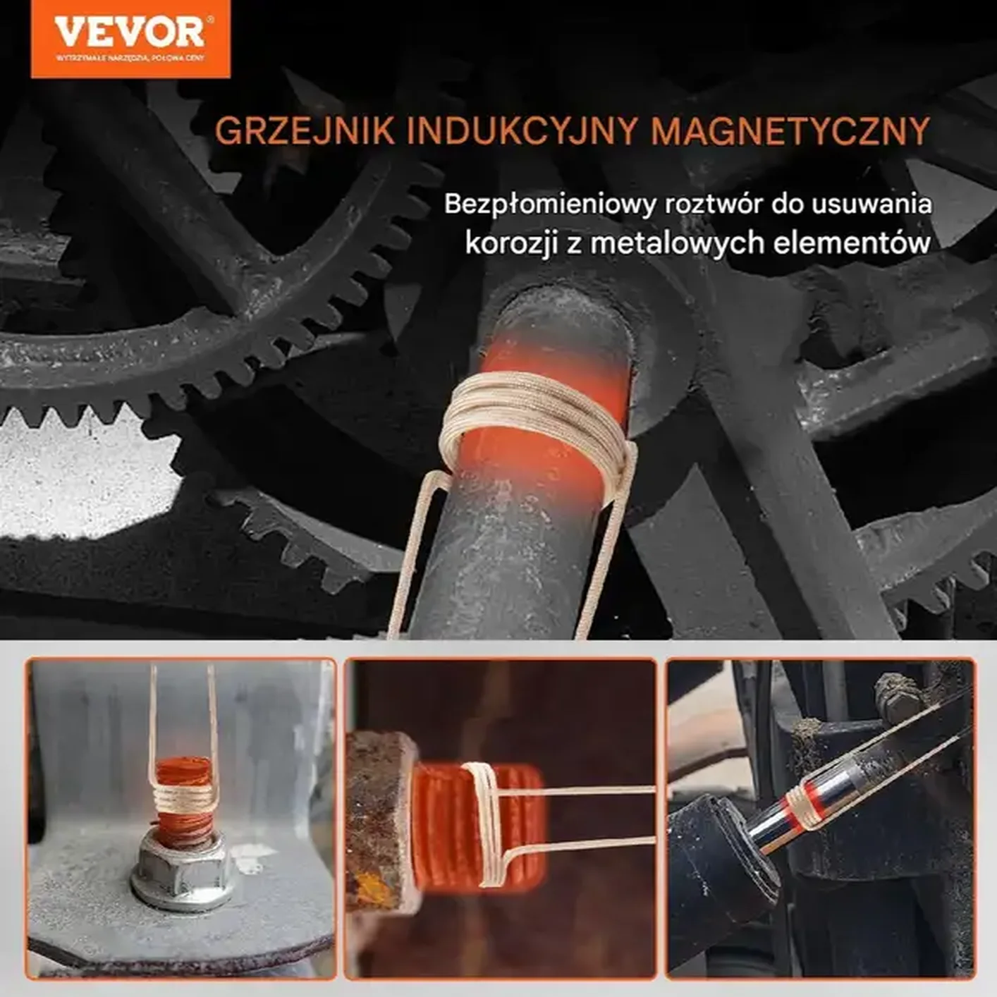 Indukcyjny podgrzewacz do śrub 1100W, 8 końcówek ręczny z walizką - obrazek 3