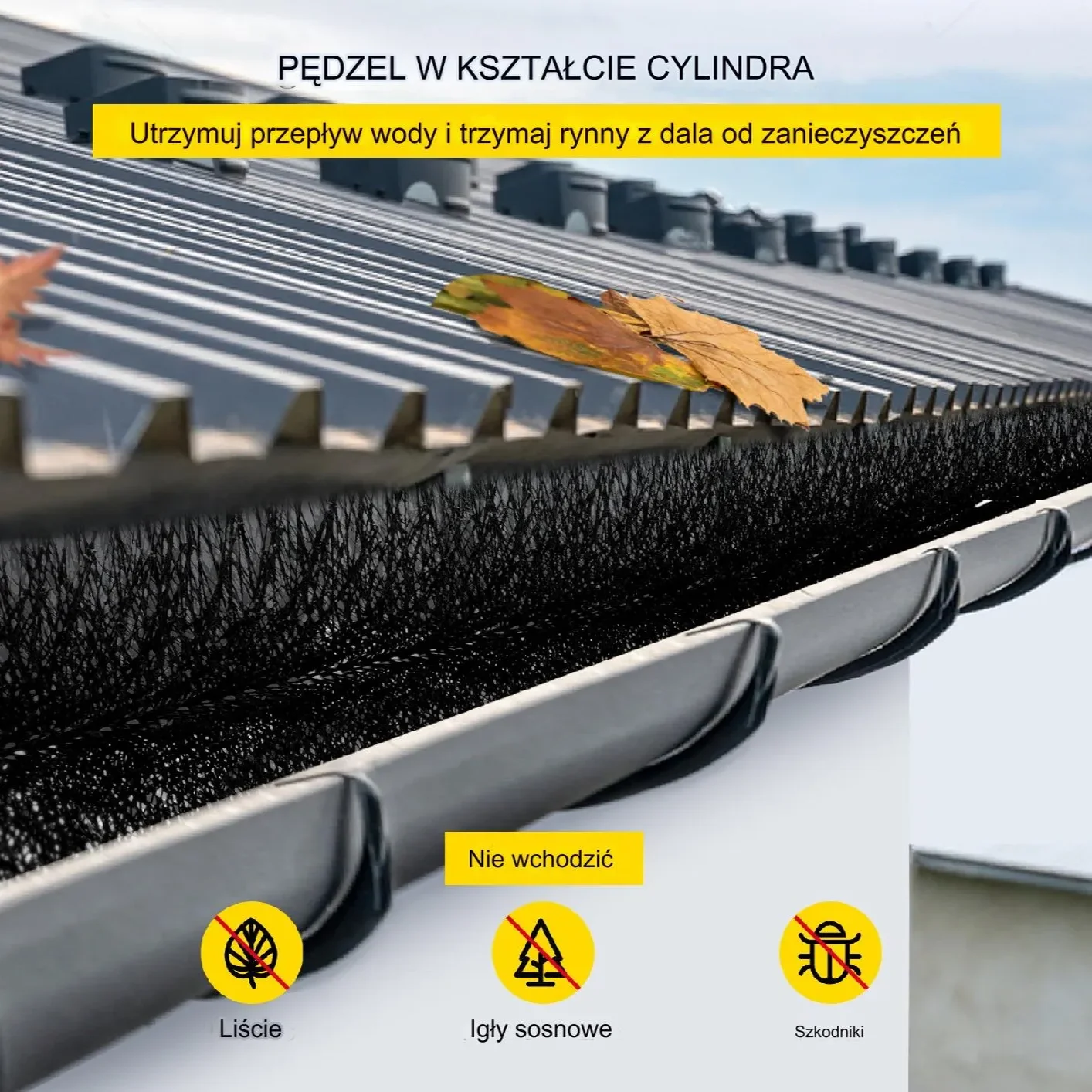 Szczotka do rynien 9m x 11cm śred. – druciana osłona przed liśćmi - obrazek 6