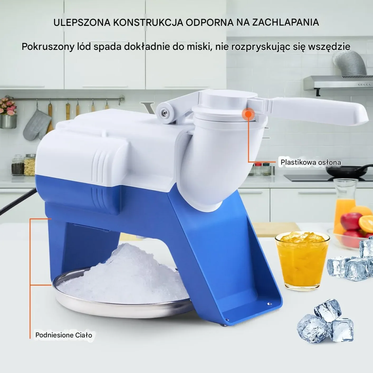 Lodówka elektryczna kruszarka do lodu 180W 80kg/h – do koktajli - obrazek 3