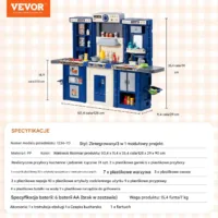 Zestaw kuchenny dla dzieci 3w1 niebieski z dźwiękiem światłem 74 akcesoria