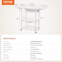 Stół do prasy termicznej 3-poziomowy mobilny stojak biały