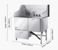 Wanna groomerska 127 cm stal 304 rampa antypoślizgowa szafka drzwi prawe