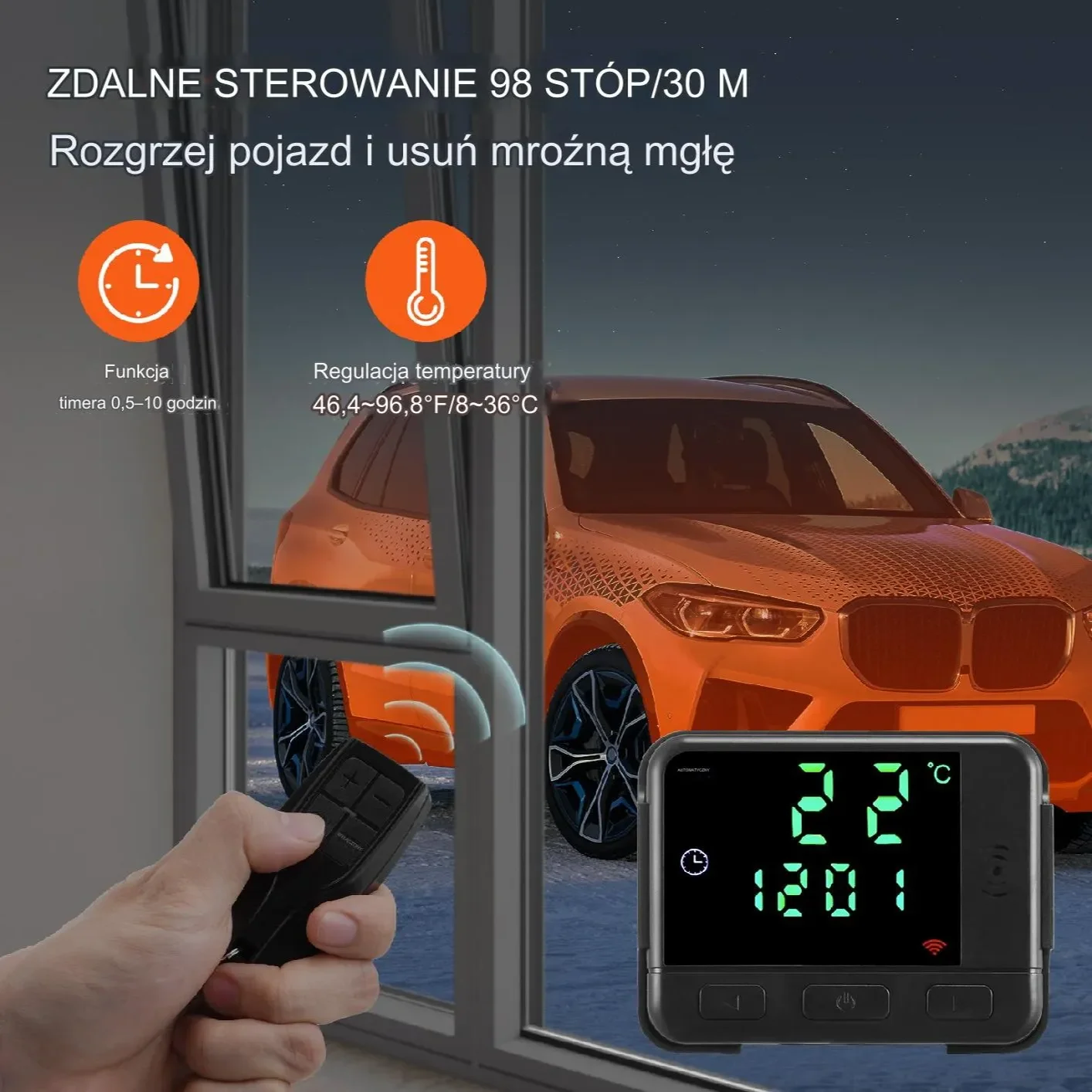 Nagrzewnica diesel 5kW 8kW postojowa zdalny pilot LCD do kampera vana - obrazek 2