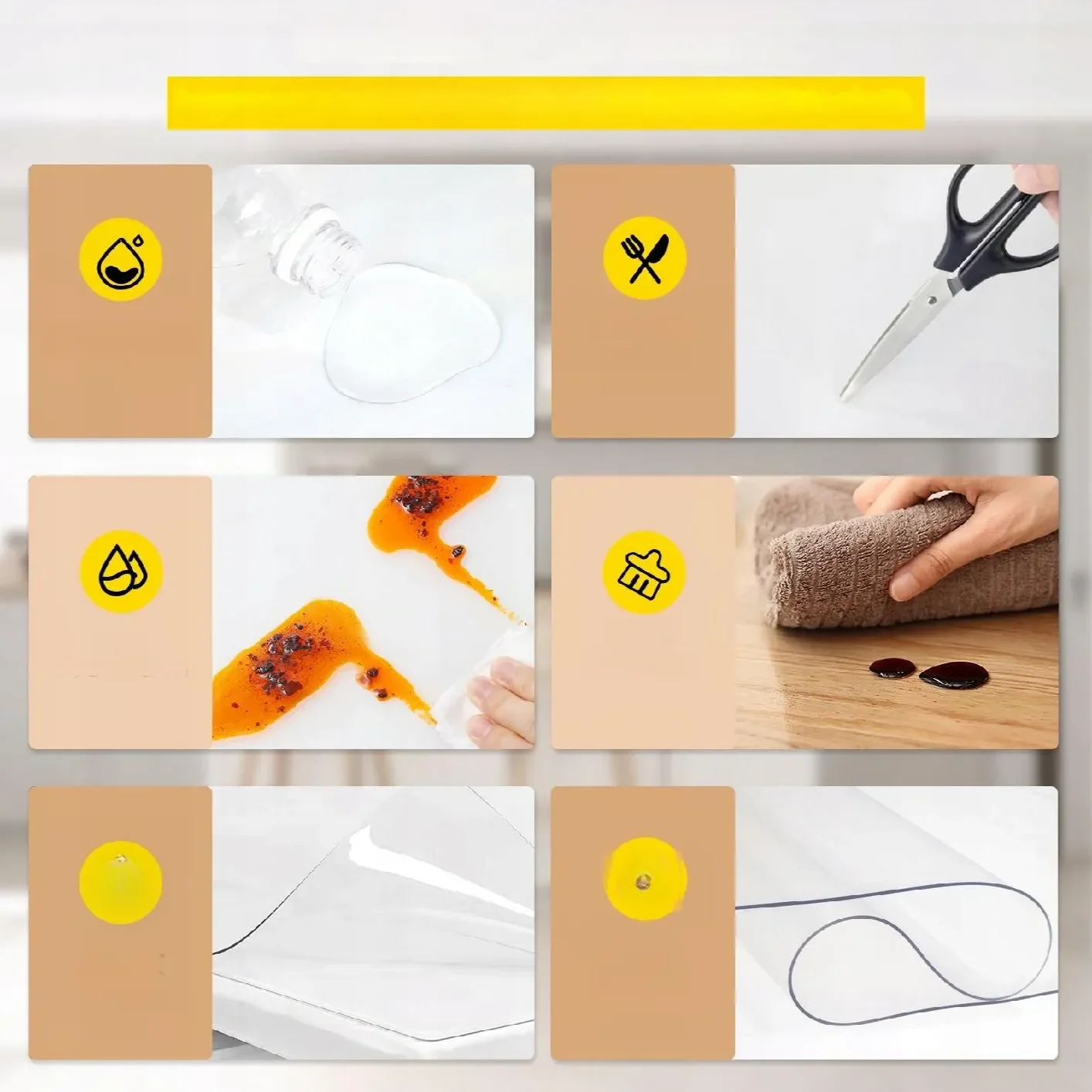 Mata ochronna na biurko/stół 102x183 cm, 1,5 mm, przezroczysta, wodoodporna - obrazek 3