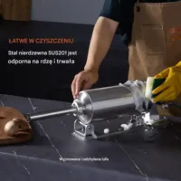 Maszynka do kiełbas 2.5L stal nierdzewna + 8 lejków