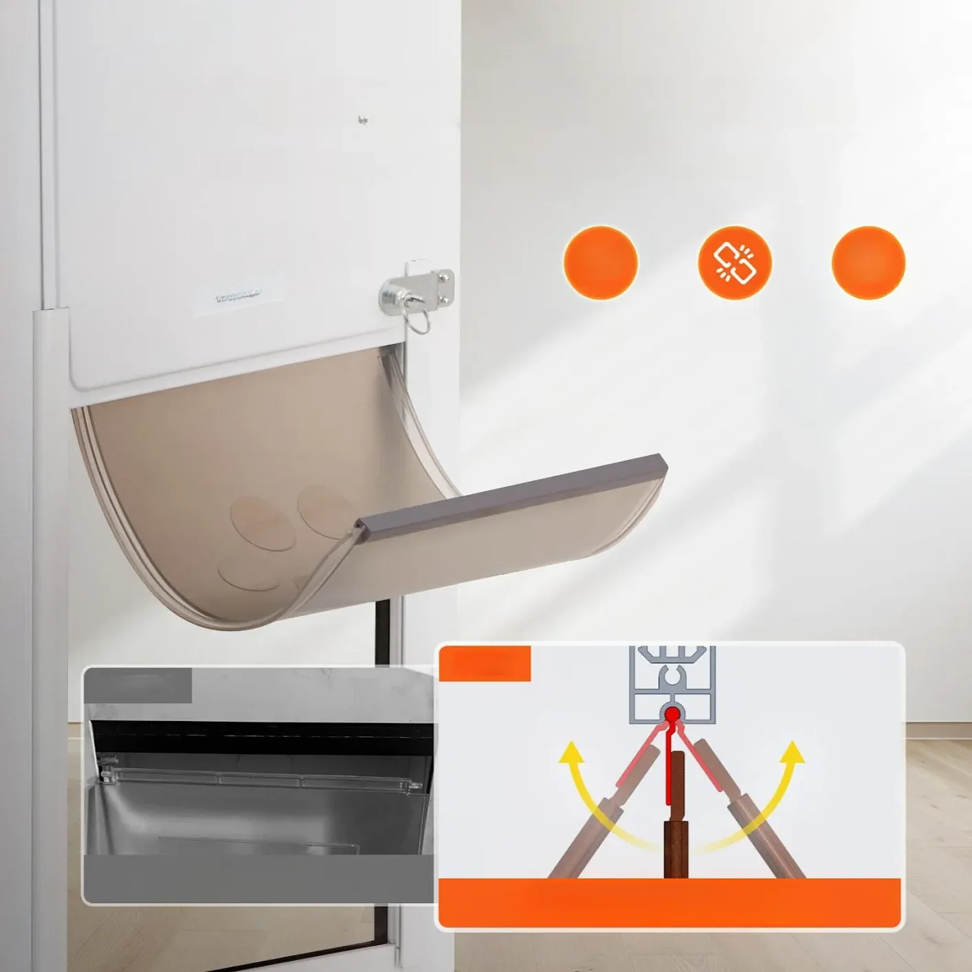 Drzwiczki dla Psa do Drzwi Przesuwnych Aluminiowe Regulacja Wysokości – XL - obrazek 4