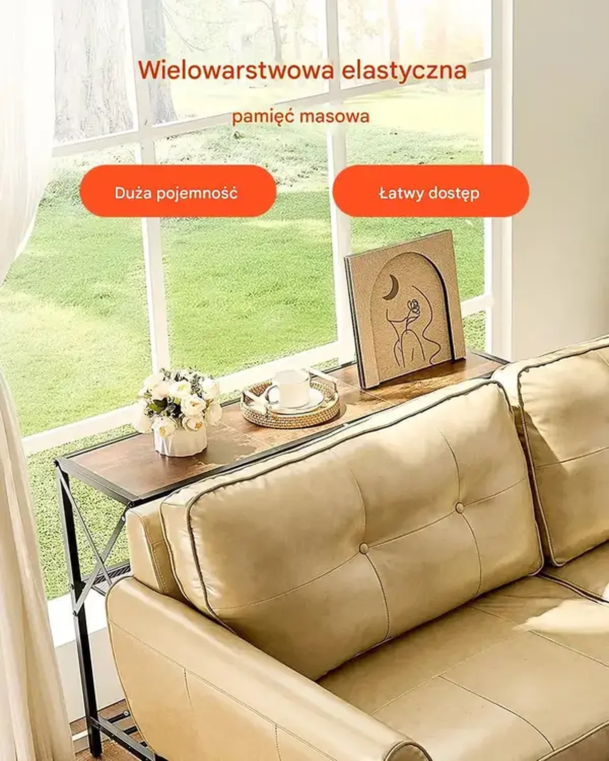 Konsola wąska 3-poziomowy 106 cm metalowa półka do salonu i przedpokoju - obrazek 4