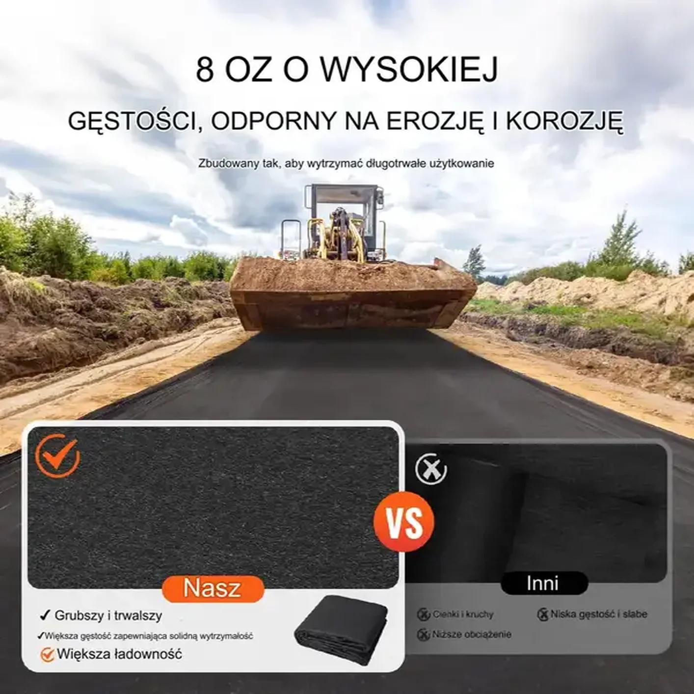 Geowłóknina ochronna, włóknina drogowa 3x30,5m 271g/m² - obrazek 3