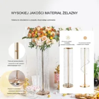 Stojak weselny na salę złoty kolor ślub wesele kwietnik na kwiaty 4 szt.