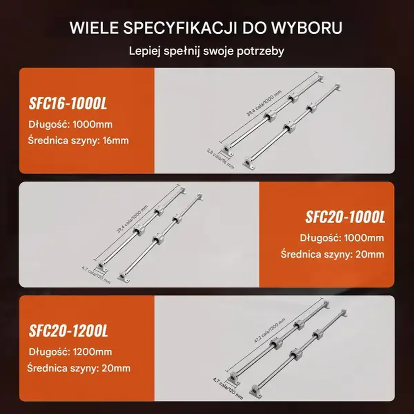 Zestaw prowadnic liniowych Prowadnica liniowa Szyna 2x100cm - obrazek 3