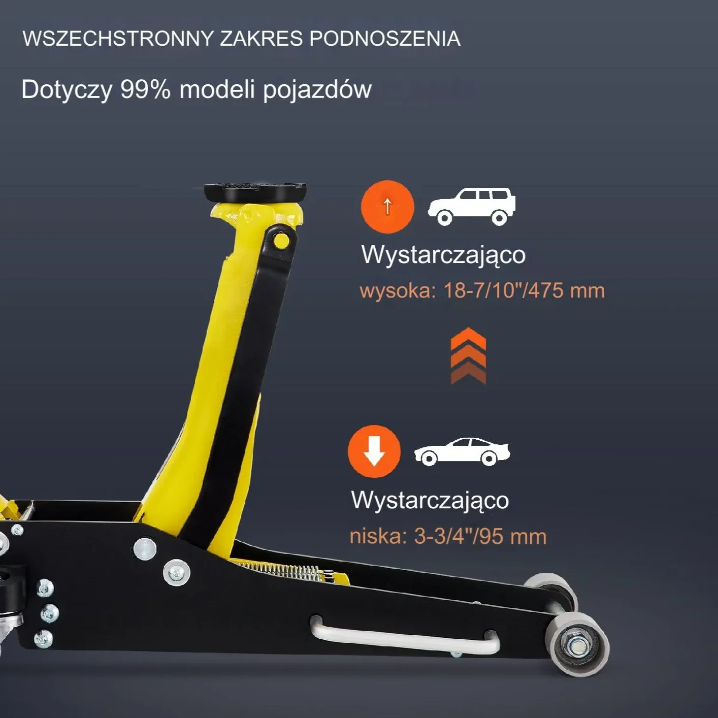 Podnośnik samochodowy hydrauliczny niskoprofilowy lewarek żaba 2.5 T - obrazek 11