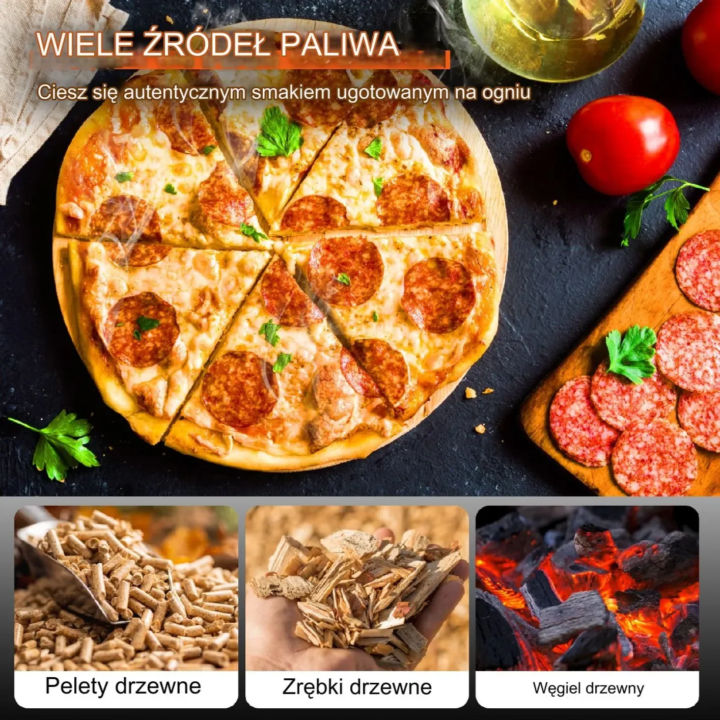 Zewnętrzny Piec do Pizzy Opalany Węglem Drzewnym - obrazek 2