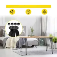 Zestaw 4 nóg do stołu/biurka, 71 cm, czarne, 3 pręty, udźwig 400 kg