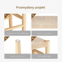 Ławka rattan pleciona 80 cm drewniana - do przedpokoju salonu i sypialni