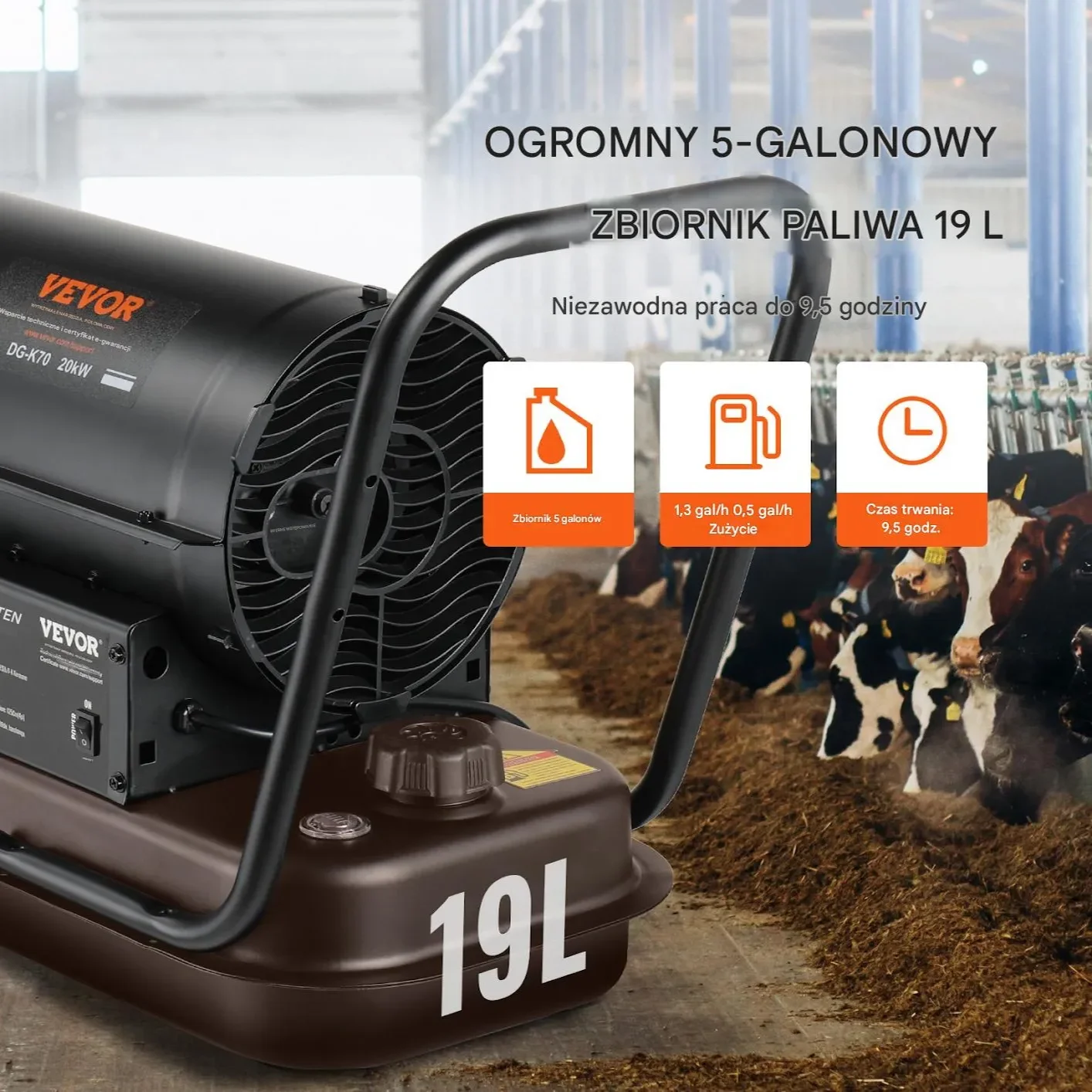 Nagrzewnica Olejowa Nagrzewanie Postojowe z Termostatem 5°C-45°C 400 m3 - obrazek 4