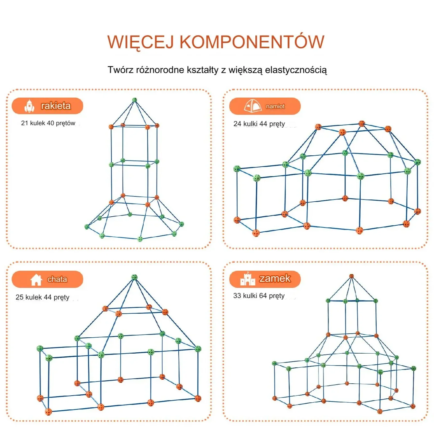 Zestaw Zabawek Konstrukcyjnych Zamek 120 Części - obrazek 3