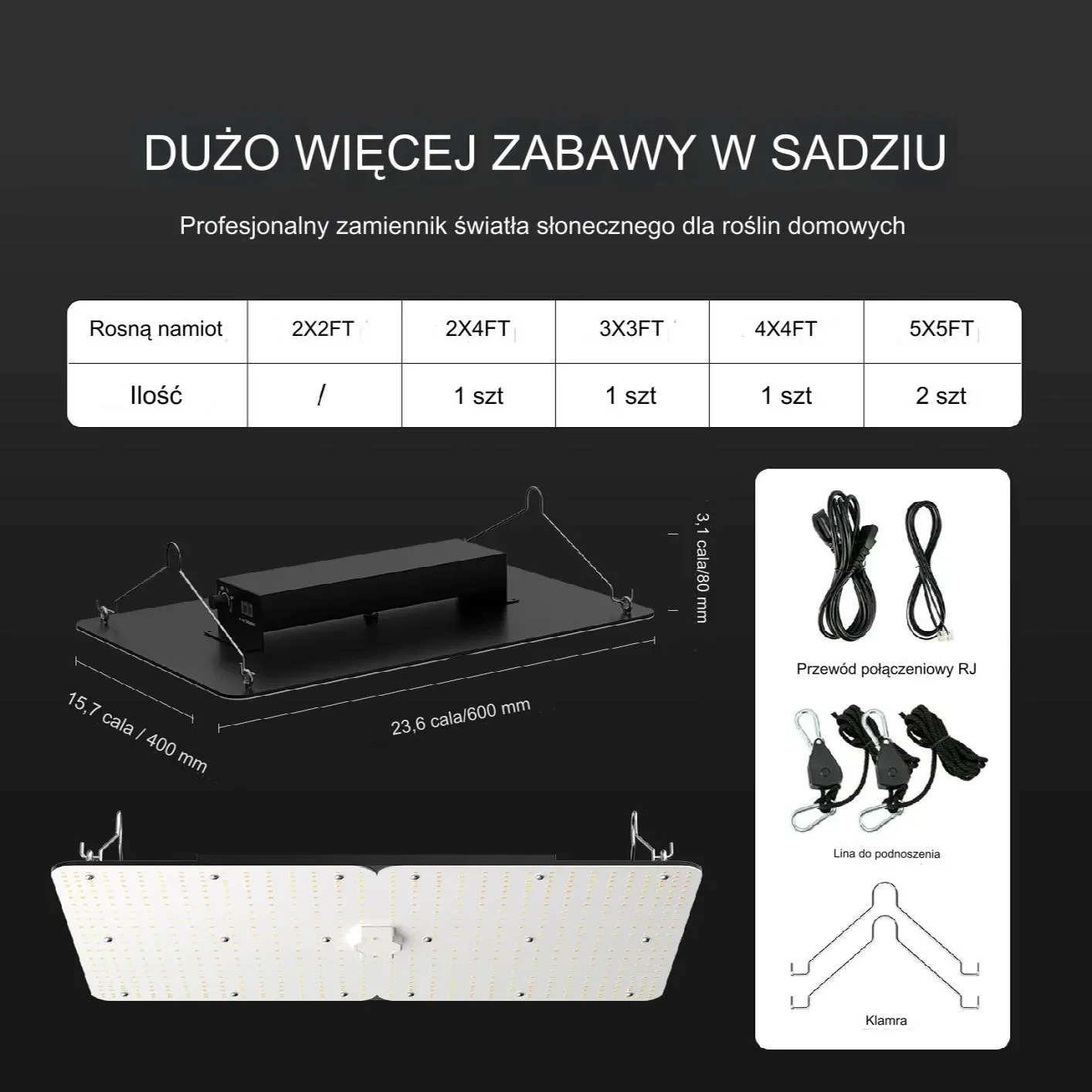 Lampa do wzrostu uprawy roślin panel led 300W - obrazek 6