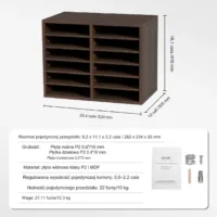 Regał półka szafka książki segregatory brązowy salon biuro gabinet 52x41cm