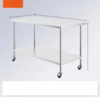 Stół roboczy blat gastronomiczny nierdzewny – 76,2 x 152.4 cm z 4 kołami