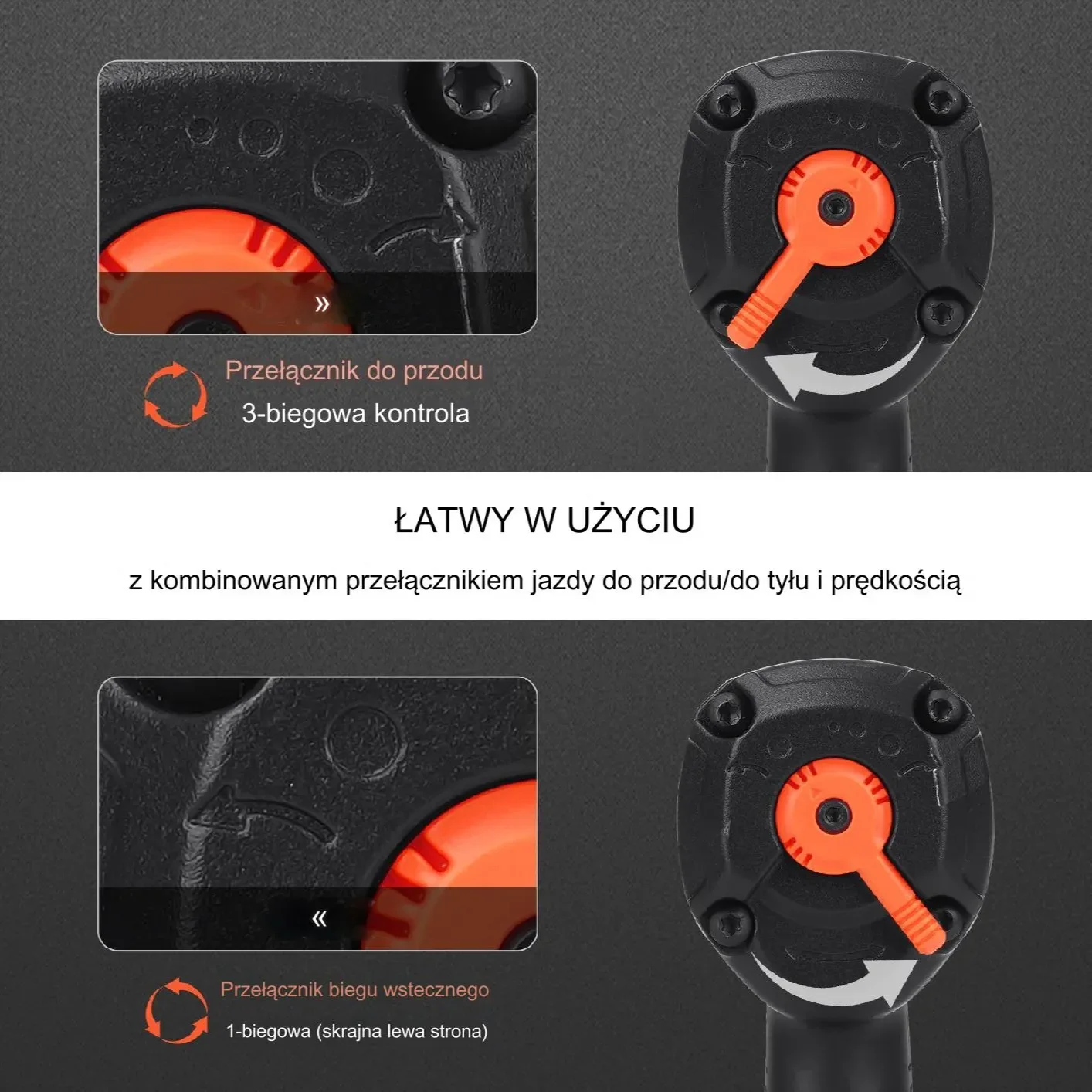 Klucz udarowy pneumatyczny 1900 Nm, 1/2", zestaw 11 nasadek (9-27 mm) lekki - obrazek 4